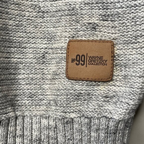 Wayne Gretzky Collection Long Sleeve Partial Button-Up Light Gray Knit Sweater - Picture 10 of 12